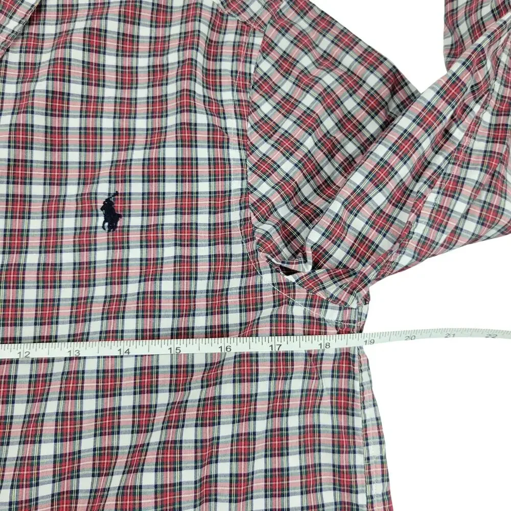 Polo Ralph Lauren Men's XS Shirt Button Down Red Plaid 100% Cotton 80s VTG